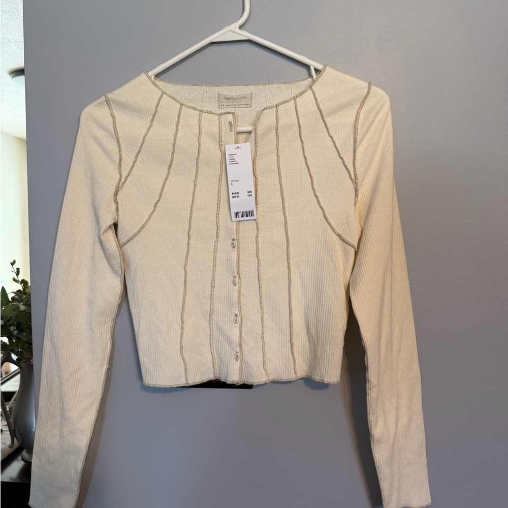 Urban Outfitters Cream Button-Down Shirt